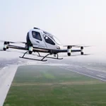 The first electric drone taxi that flew in this country
